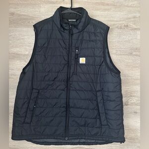 Mens Carhartt Black Rain Defender Puffer Vest Jacket XL